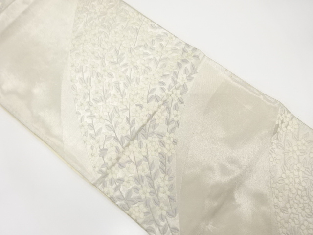 アンティーク　草花模様織り出し袋帯(材料)